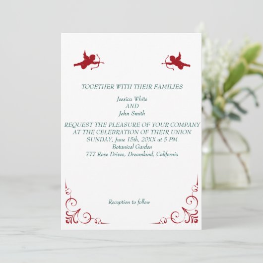 Hochzeit! Einladung (Stehend Vorderseite)