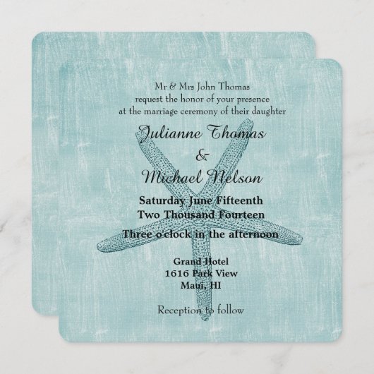 Hochzeit Einladung (Vorne/Hinten)