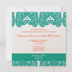Hochzeit Einladung Aquamarin und Korallen