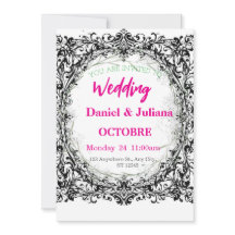 Hochzeit, Einladung, Blumen, rosa, elegant, romant