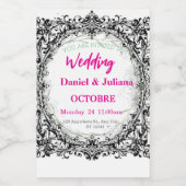 Hochzeit, Einladung, Blumen, rosa, elegant, romant Lebensmitteletikett (Einzelnes Label)