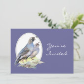 Hochzeit Einladung Custom California Wachtelvögel (Stehend Vorderseite)