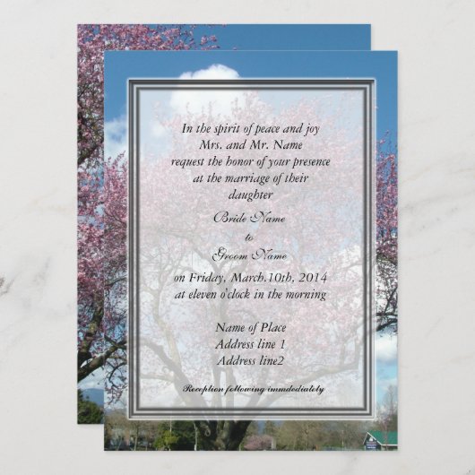 Hochzeit, Einladung der Braut (Vorne/Hinten)