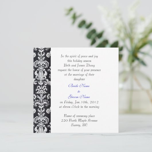 Hochzeit, Einladung der Eltern der Braut. (Stehend Vorderseite)