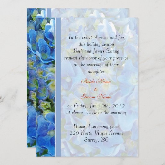 Hochzeit, Einladung der Eltern der Braut. (Vorne/Hinten)