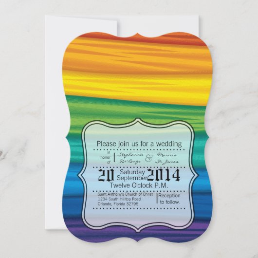 Hochzeit Einladung lgbtq Regenbogenflagge Lesbian (Vorderseite)