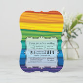 Hochzeit Einladung lgbtq Regenbogenflagge Lesbian (Stehend Vorderseite)