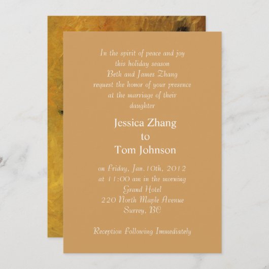 Hochzeit, Einladung von Braut (Vorne/Hinten)