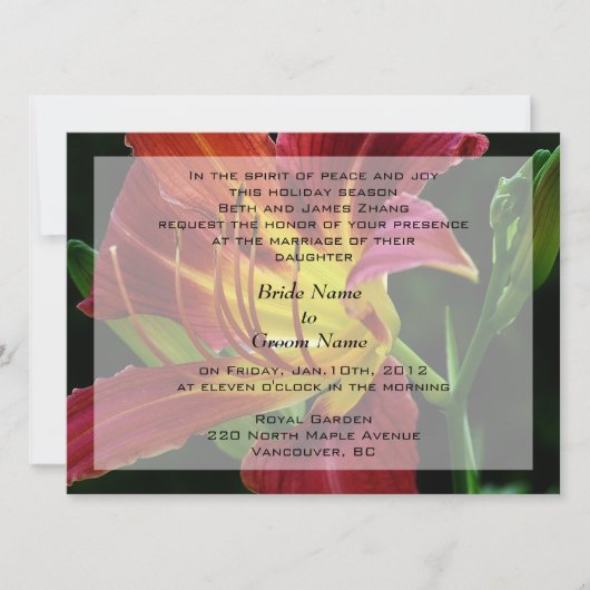 Hochzeit, Einladung von Braut (Vorderseite)