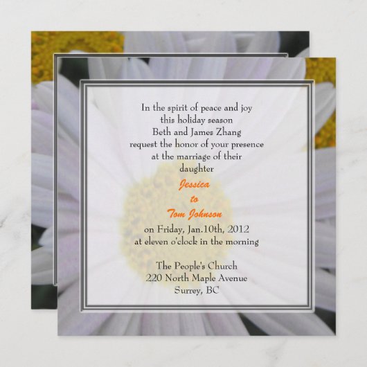 Hochzeit, Einladung von Braut (Vorne/Hinten)