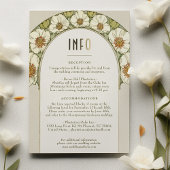 Hochzeit Einlegen INFO Card Vintag Jugendstil Much Folieneinladung