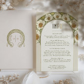 Hochzeit Einlegen INFO Card Vintag Jugendstil Much Folieneinladung