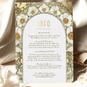 Hochzeit Einlegen INFO Card Vintag Jugendstil Much Folieneinladung