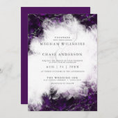 Hochzeit | Elegant Amethyst Crystal Geode Invitati Einladung (Vorne/Hinten)