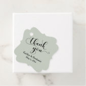Hochzeit Elegant Black on Sage Green Vielen Dank Geschenkanhänger (Beispiel)