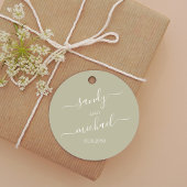Hochzeit Elegant Calligraphy Script Sage Green Geschenkanhänger