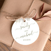 Hochzeit Elegant Calligraphy Script Sage Green Geschenkanhänger