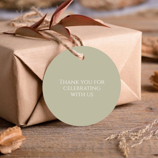 Hochzeit Elegant Calligraphy Script Sage Green Geschenkanhänger