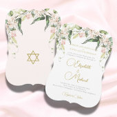 Hochzeit Elegant Chuppah Rose Grünen Jüdisch Einladung