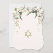 Hochzeit Elegant Chuppah Rose Grünen Jüdisch Einladung (Rückseite)