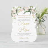 Hochzeit Elegant Chuppah Rose Grünen Jüdisch Einladung (Stehend Vorderseite)