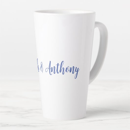 Hochzeit Elegant Creative Classical Blue White Milchtasse (Rechte Ecke)