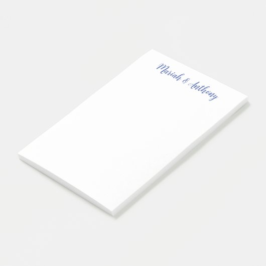 Hochzeit Elegant Creative Classical Blue White Post-it Klebezettel (angewinkelt)