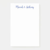 Hochzeit Elegant Creative Classical Blue White Post-it Klebezettel (Vorderseite)