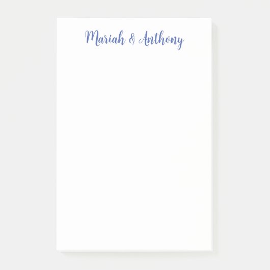 Hochzeit Elegant Creative Classical Blue White Post-it Klebezettel (Vorderseite)