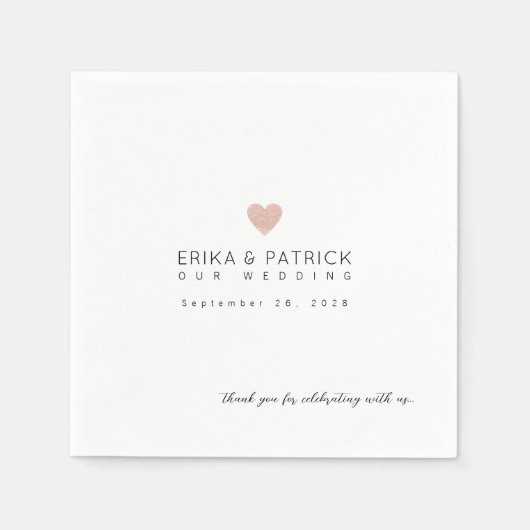 Hochzeit elegant designt Romantik Serviette (Vorderseite)