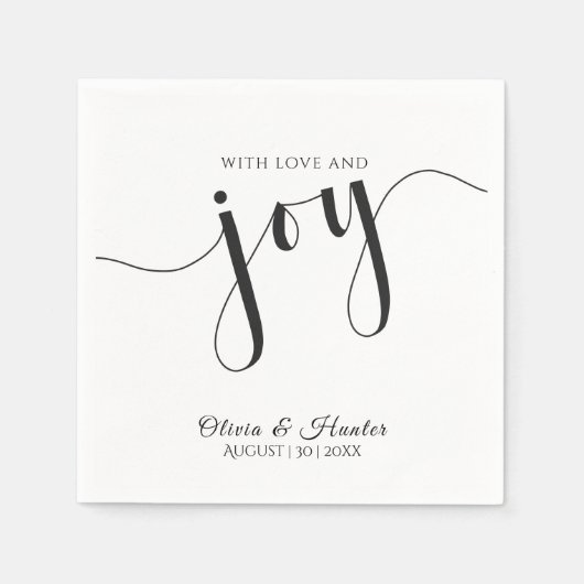Hochzeit, Elegant, Einfach, Typografie, Serviette (Vorderseite)