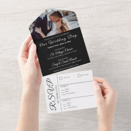 Hochzeit Elegant Embrace-White Orchids - Foto All In One Einladung