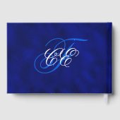 Hochzeit Elegant Floral Royal Blue White Gold Gästebuch (Rückseite)