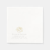 Hochzeit elegant gedruckt weiß serviette (Vorderseite)