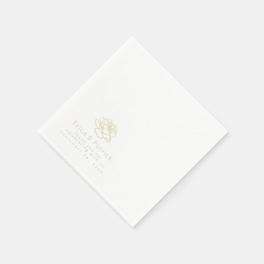 Hochzeit elegant gedruckt weiß serviette (Ecke)