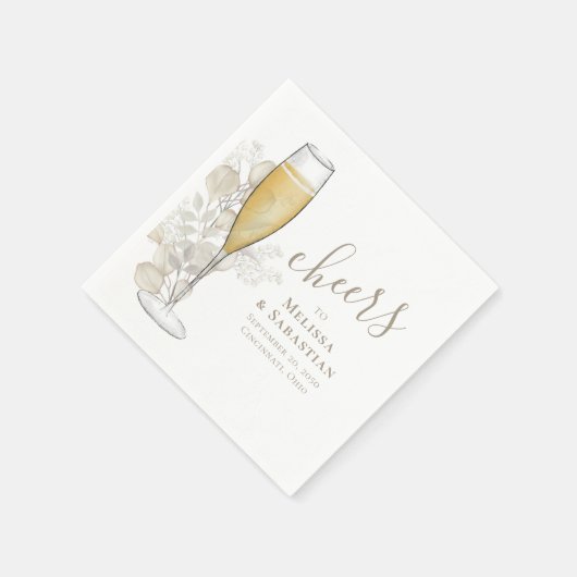 Hochzeit Elegant Greenery Cheers Simple Serviette (Ecke)