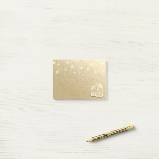 Hochzeit Elegant Mason Jar String Lights Post-it Klebezettel (Auf Schreibtisch)