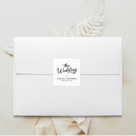 Hochzeit Elegant Minimal Quadratischer Aufkleber