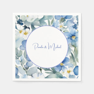Hochzeit Elegant Minimalistisch Classical Blue Flo Serviette