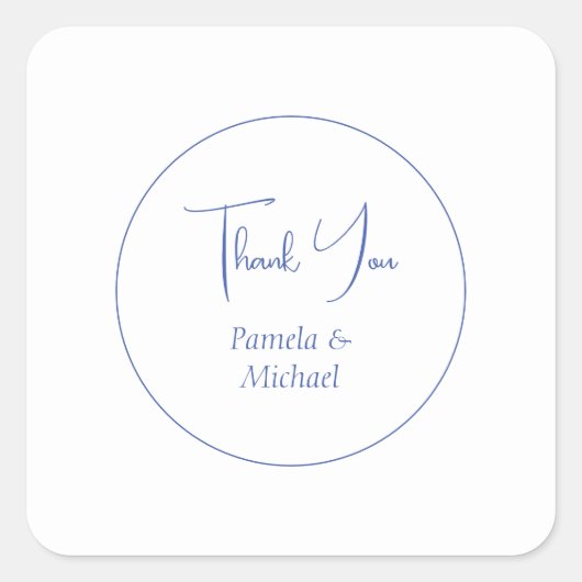 Hochzeit Elegant Minimalistisch Classical Vielen D Quadratischer Aufkleber (Vorderseite)