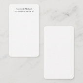 Hochzeit Elegant Minimalistisch klassisch Schwarz- Mitteilungskarte (Vorne/Hinten)