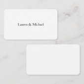 Hochzeit Elegant Minimalistisch klassisch Schwarz- Mitteilungskarte (Vorne/Hinten)