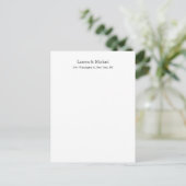 Hochzeit Elegant Minimalistisch klassisch Schwarz- Postkarte (Stehend Vorderseite)