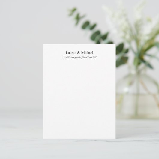 Hochzeit Elegant Minimalistisch klassisch Schwarz- Postkarte (Stehend Vorderseite)