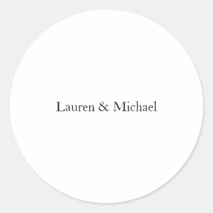 Hochzeit Elegant Minimalistisch klassisch Schwarz- Runder Aufkleber