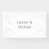 Hochzeit Elegant Minimalistisch Schlicht Schwarz-w Banner (Horizontal)