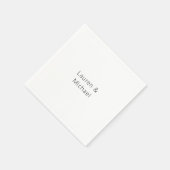 Hochzeit Elegant Minimalistisch Schlicht Schwarz-w Serviette (Ecke)