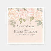 Hochzeit Elegant Moderne Minimalistische Blüte Serviette (Vorderseite)