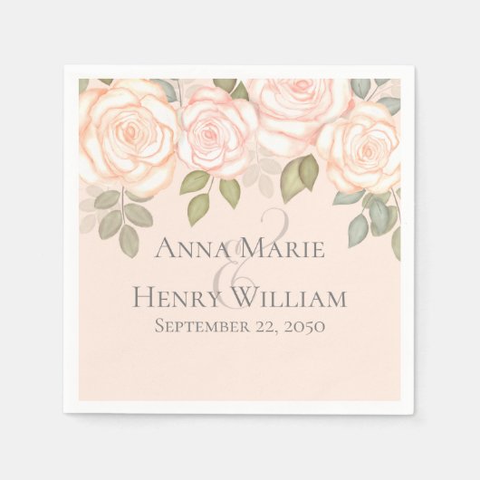 Hochzeit Elegant Moderne Minimalistische Blüte Serviette (Vorderseite)