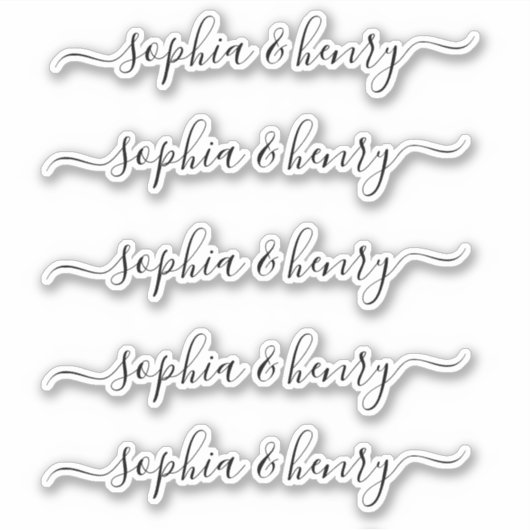 Hochzeit Elegant Moderne Skriptpaare Aufkleber (Vorderseite)